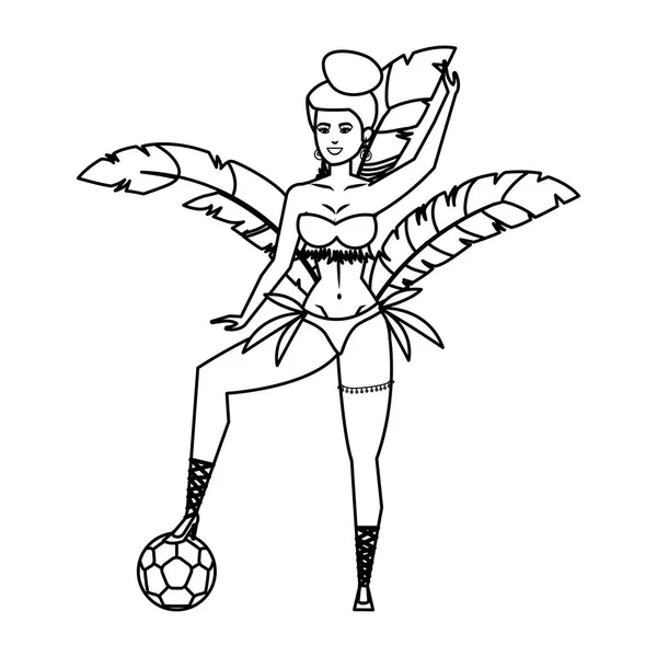 美丽的巴西加罗塔足球气球 — 图库矢量图片