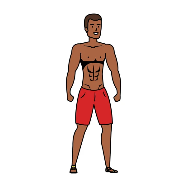 Jeune athlète noir homme caractère — Image vectorielle