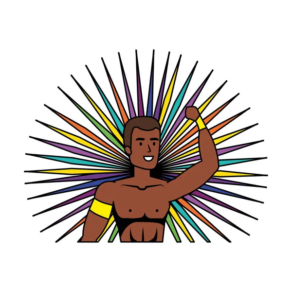 Caractère de danseur masculin brésilien — Image vectorielle
