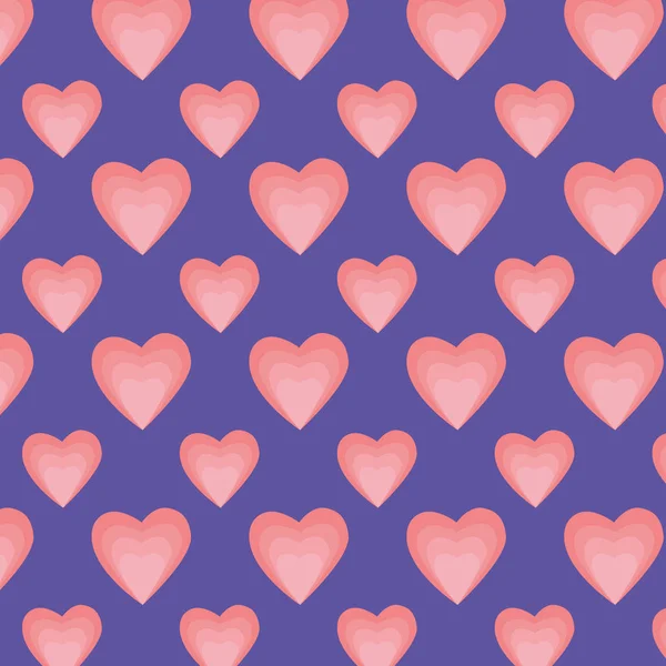 Szív szerelem mintás háttérrel — Stock Vector