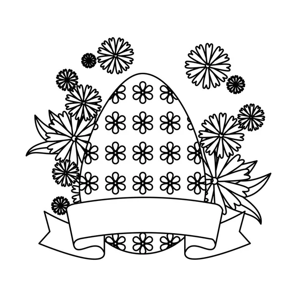 Oeufs Peints Avec Des Fleurs Décoration Vectoriel Illustration Design — Image vectorielle