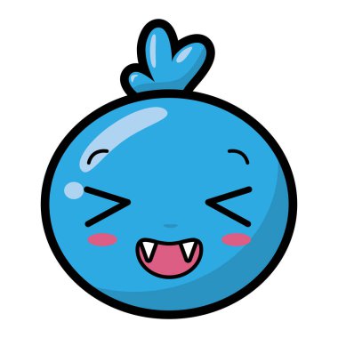 Kawaii yüz kabarcık karikatür