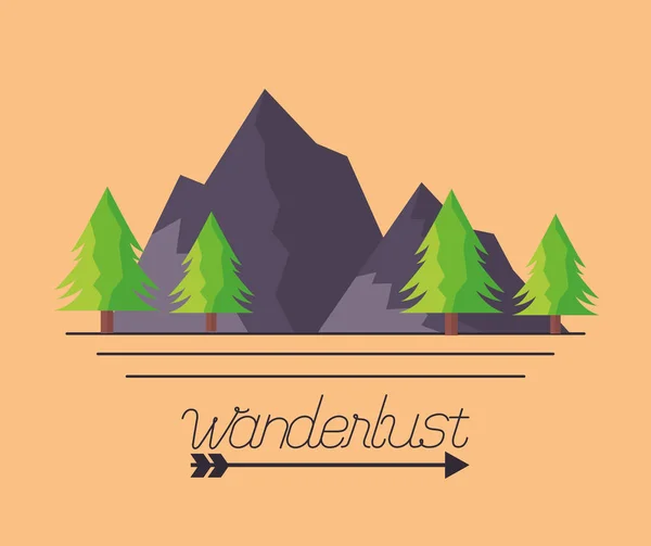 Wanderlust explore landscape — Stock Vector