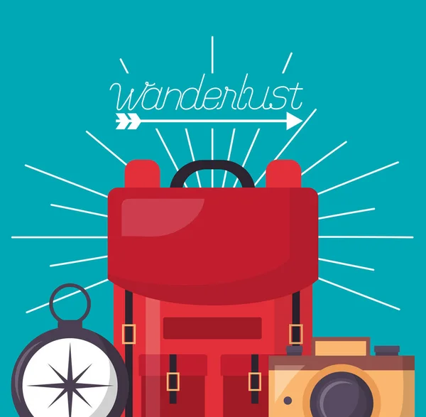 Wanderlust explorar paisaje — Archivo Imágenes Vectoriales