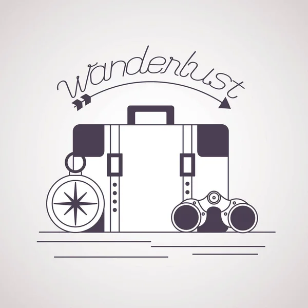 Wanderlust изучить приключенческий пейзаж — стоковый вектор