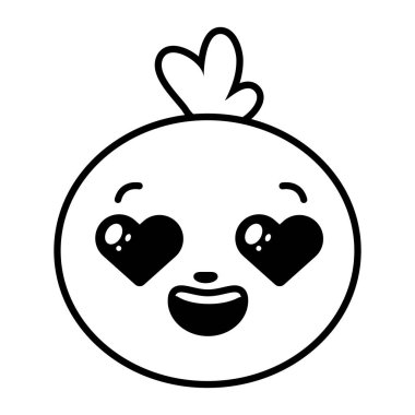 Kawaii yüz kabarcık karikatür