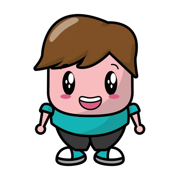 Schattige kleine jongen kawaii — Stockvector