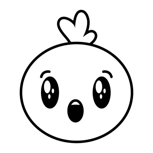 Kawaii cara burbuja dibujos animados — Vector de stock