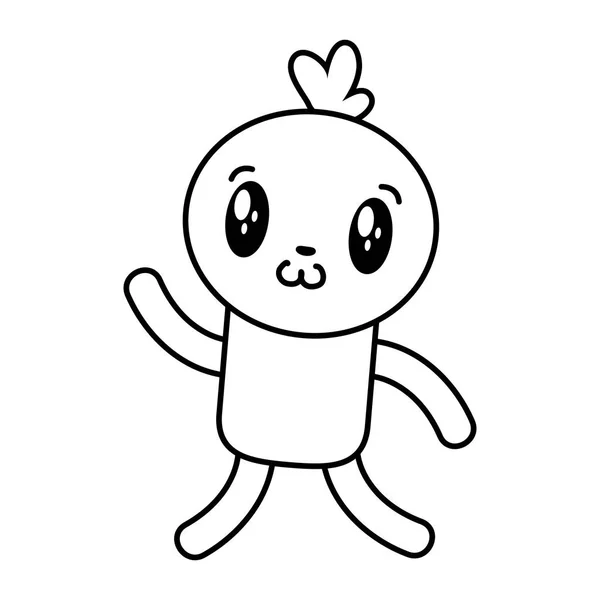 Personaje de la muñeca de dibujos animados kawaii — Archivo Imágenes Vectoriales