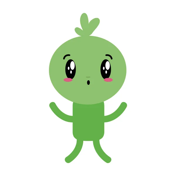 Personaje de la muñeca de dibujos animados kawaii — Vector de stock