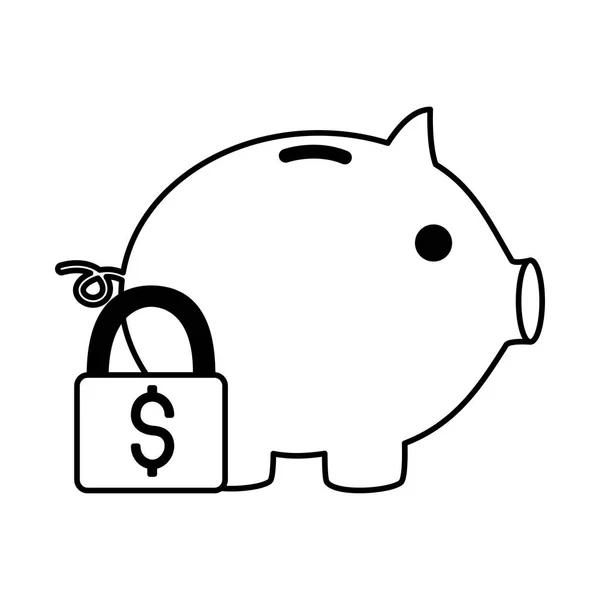 Piggy bank security — Stock Vector