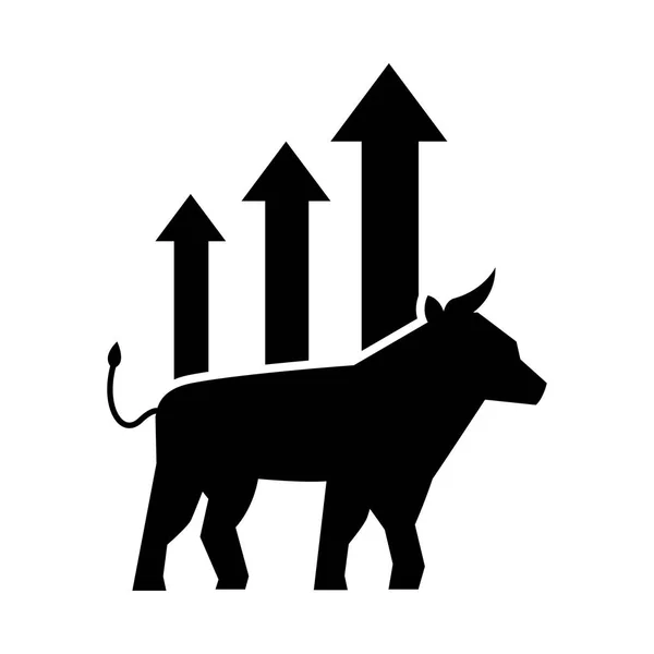Bull chart growth stock market — Stock Vector