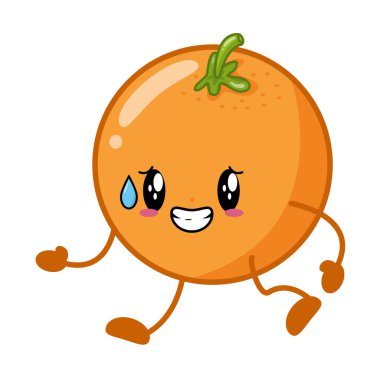 Kawaii turuncu çizgi film karakteri