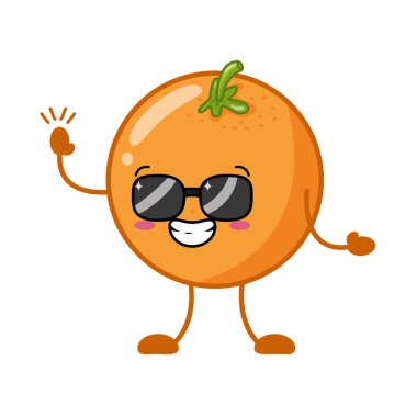 Kawaii turuncu çizgi film karakteri