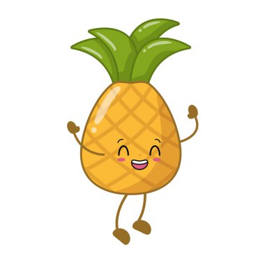 Kawaii ananas çizgi film karakteri