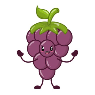 Kawaii üzüm karakter karikatür