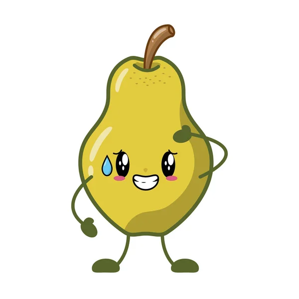 Kawaii pear cartoon character — Stock Vector