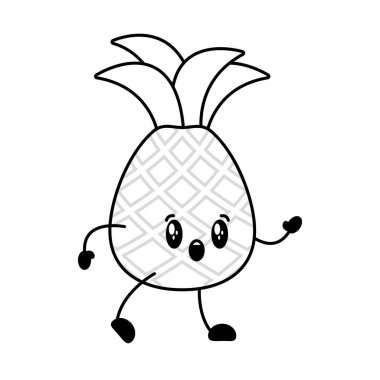 Kawaii ananas çizgi film karakteri