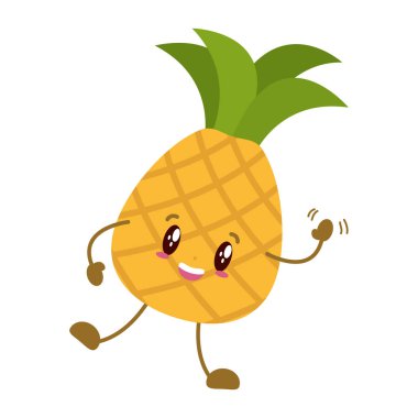 Kawaii ananas çizgi film karakteri