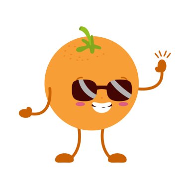 Kawaii turuncu çizgi film karakteri