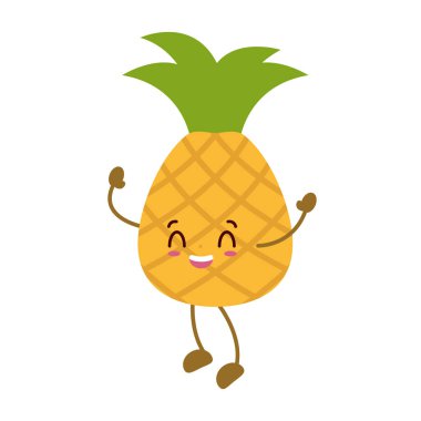 Kawaii ananas çizgi film karakteri
