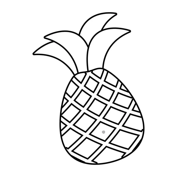 Vers Fruit Ananas Witte Achtergrond Vectorillustratie — Stockvector