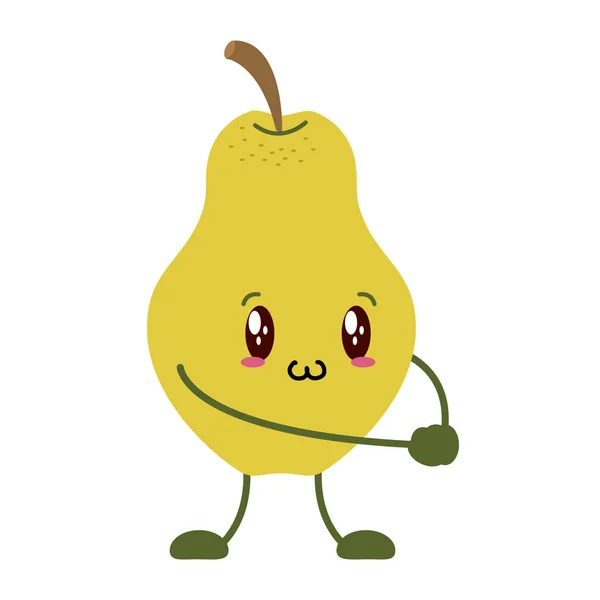 Kawaii pear cartoon character — Stock Vector