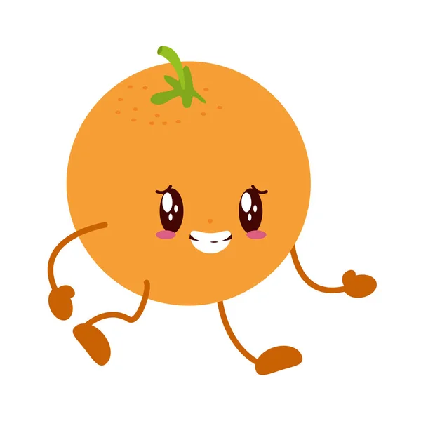 Kawaii orange cartoon character — Stock Vector