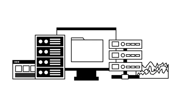 Dator fil databasrapport cpu — Stock vektor