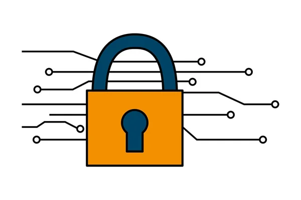 Circuito de proteção de cadeado de segurança — Vetor de Stock