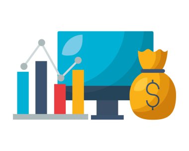 Bilgisayar grafiği para çantası borsa