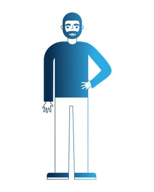 yaşlı sakallı adam ayakta karakter