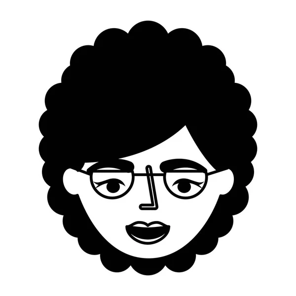 Großmutter Gesicht mit Brille Charakter — Stockvektor