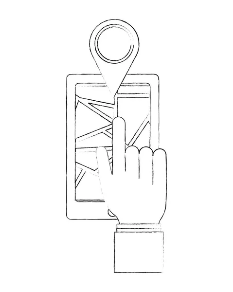 带 gps 应用的智能手机 — 图库矢量图片