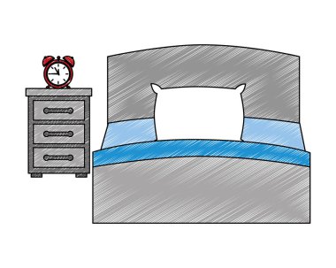 çekmece ve çalar saat ile yatak