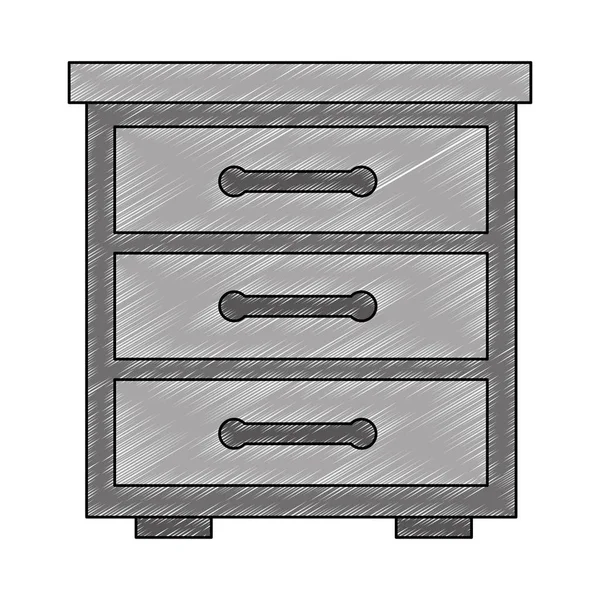 Cassetto in legno icona isolata — Vettoriale Stock