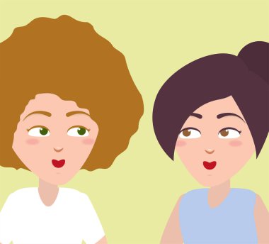 iki kadın portre sallanan el