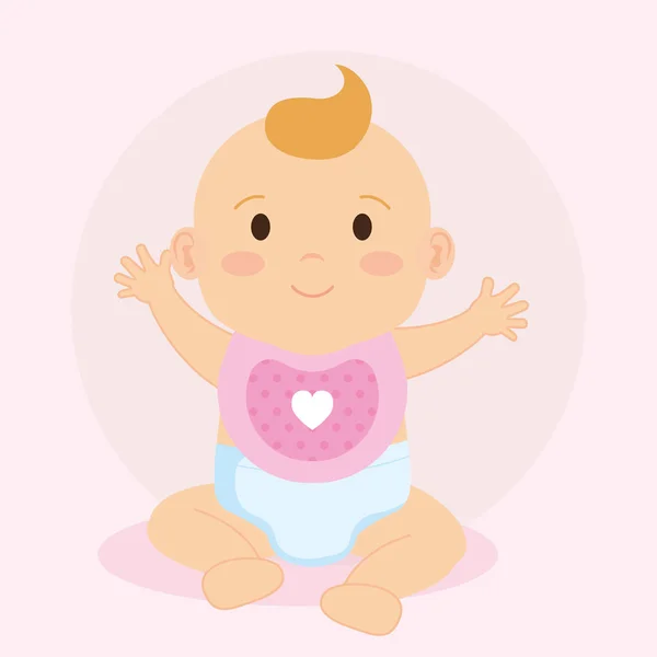 Lindo pequeño bebé carácter — Vector de stock