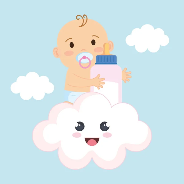 Little baby shower card — Stock Vector