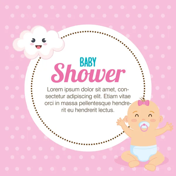 Petite carte de douche bébé — Image vectorielle