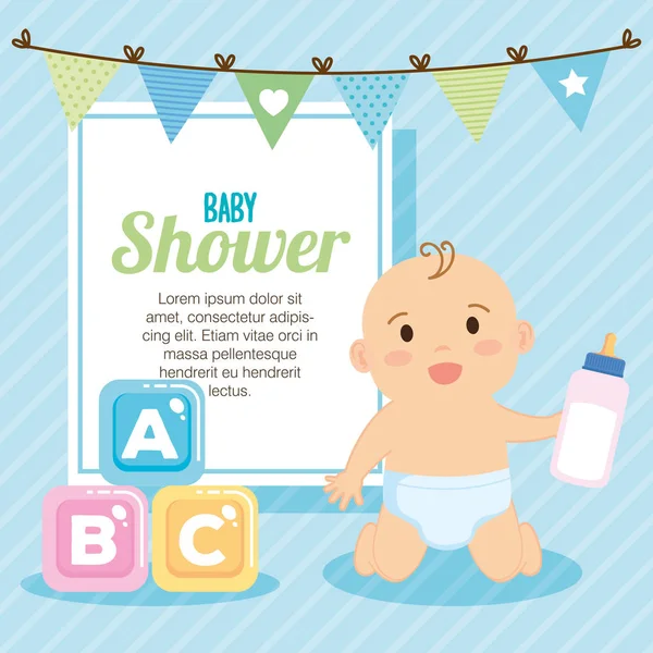 Kleine Babyduschkarte — Stockvektor