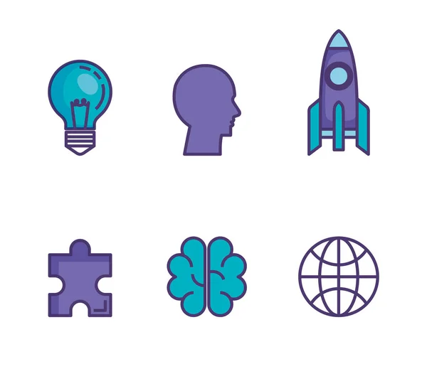 Conjunto de iconos de la innovación tecnológica — Vector de stock