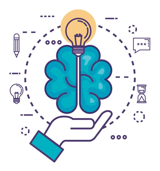 Brain Innovation Icons Vector Illustration Design — Stock Vector