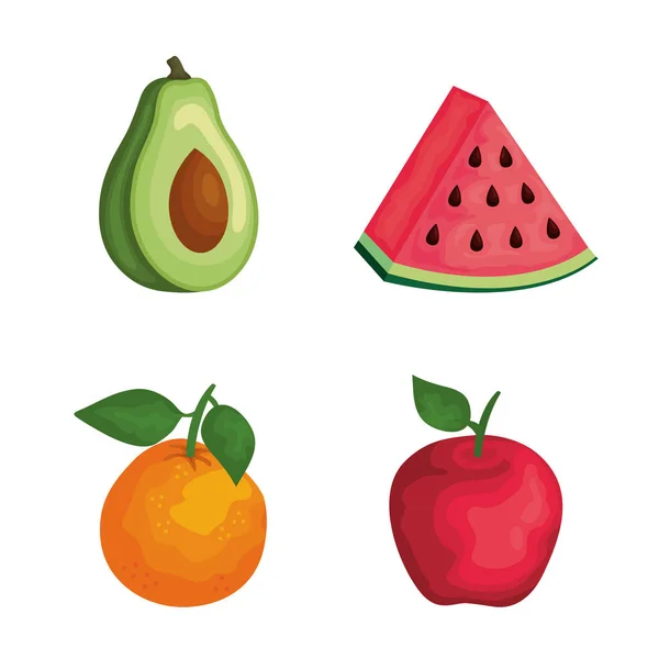 Grupo de frutas y hortalizas — Vector de stock