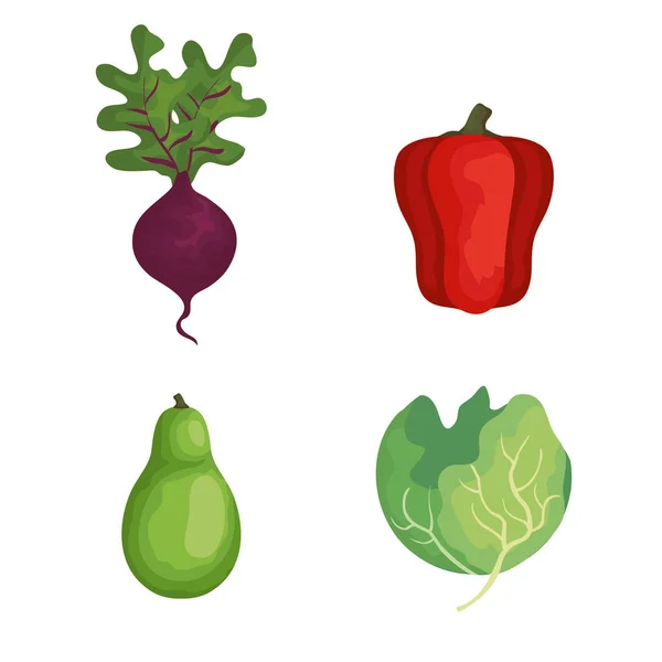 Groep van groenten en fruit — Stockvector