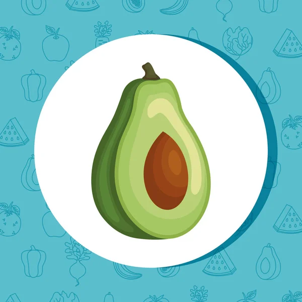 Fresh avocado vegetable icon — Stock Vector