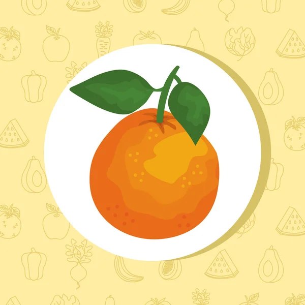Свіжий апельсиновий фруктовий значок — стоковий вектор