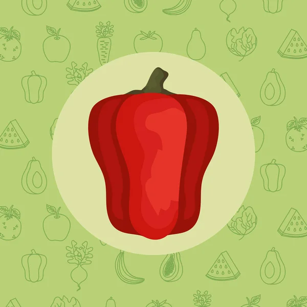 Icono de pimienta fresca vegetal — Vector de stock