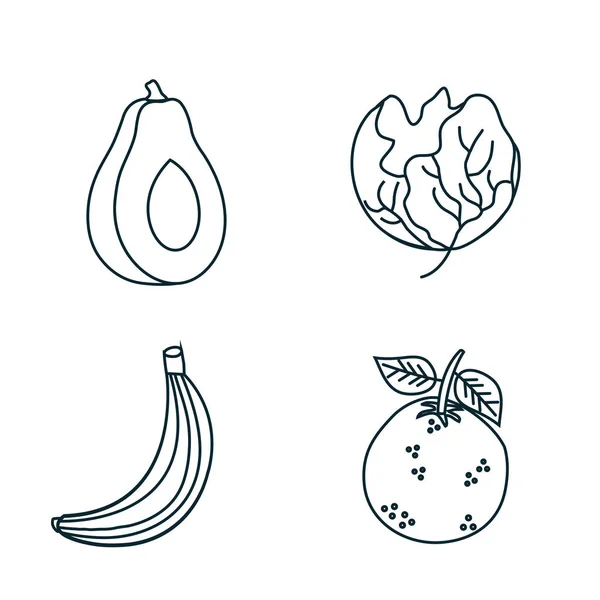 果物や野菜のグループ — ストックベクタ