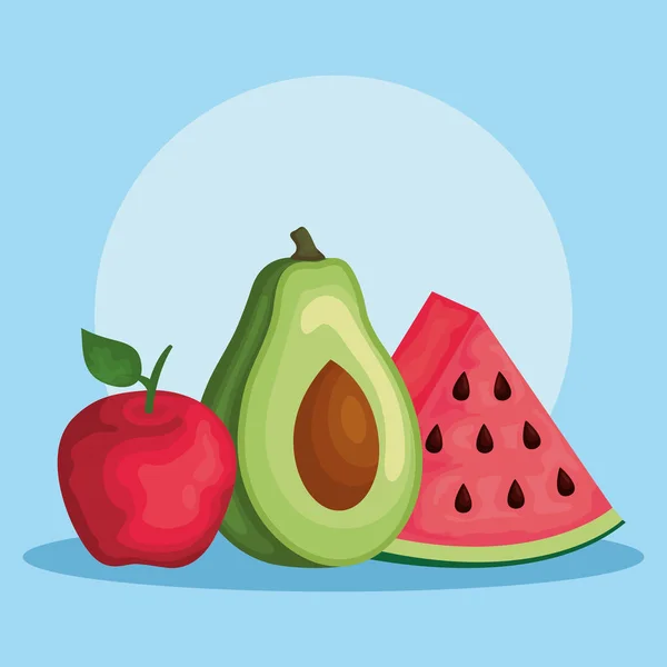 Grupo de frutas y hortalizas — Vector de stock